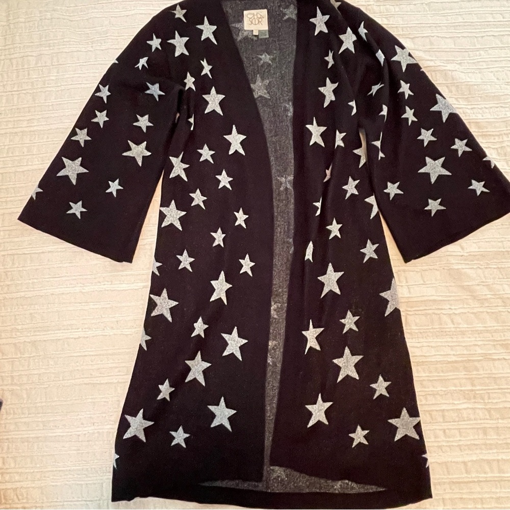 Chaser Brand Duster - Silver Metallic Star Print-  XS/S